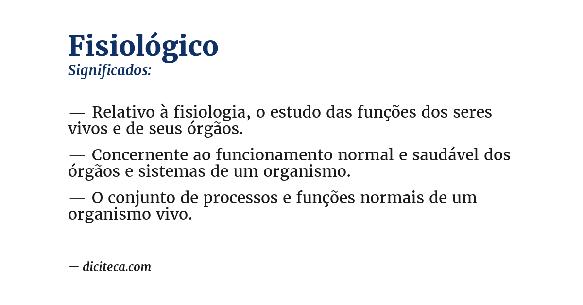 Significado de fisiológico