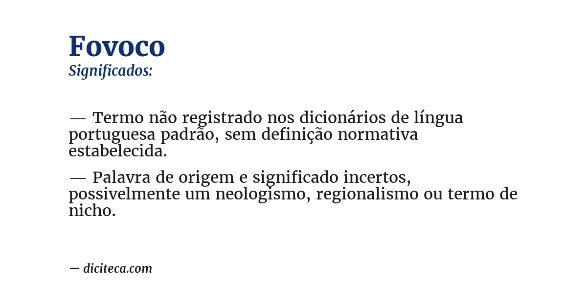 Significado de fovoco