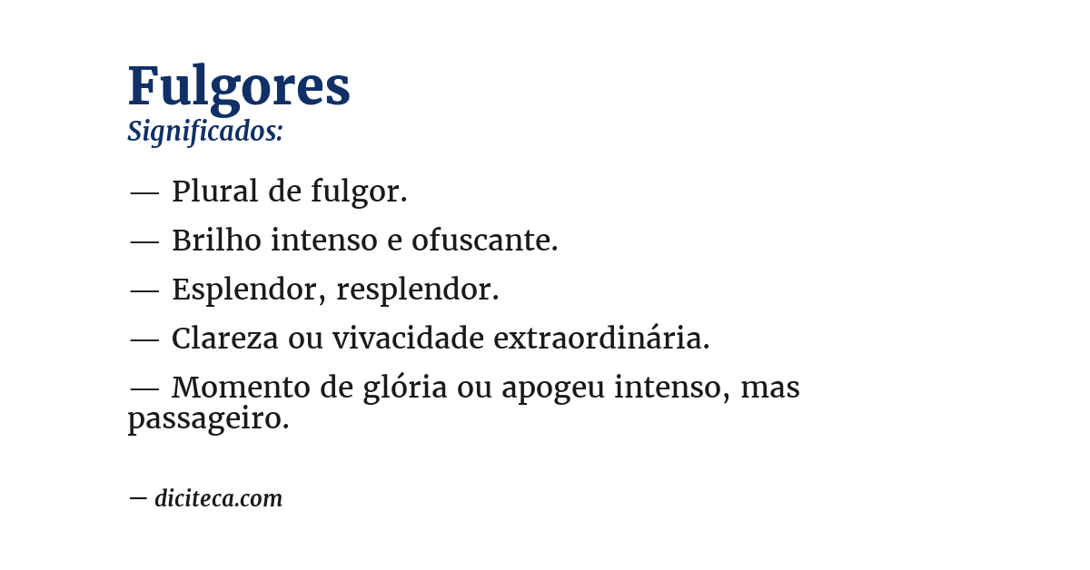Significado de fulgores
