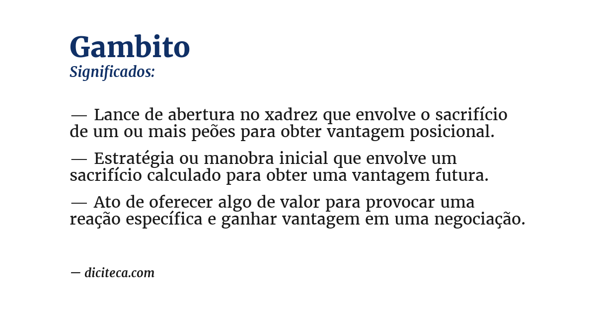 Significado de gambito