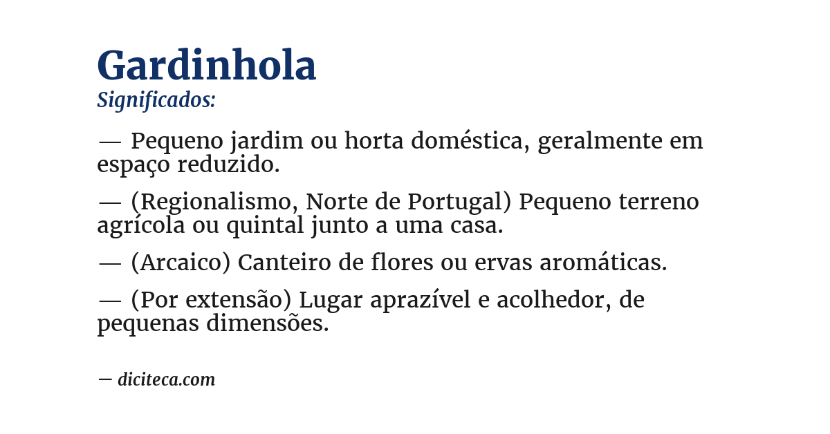 Significado de gardinhola
