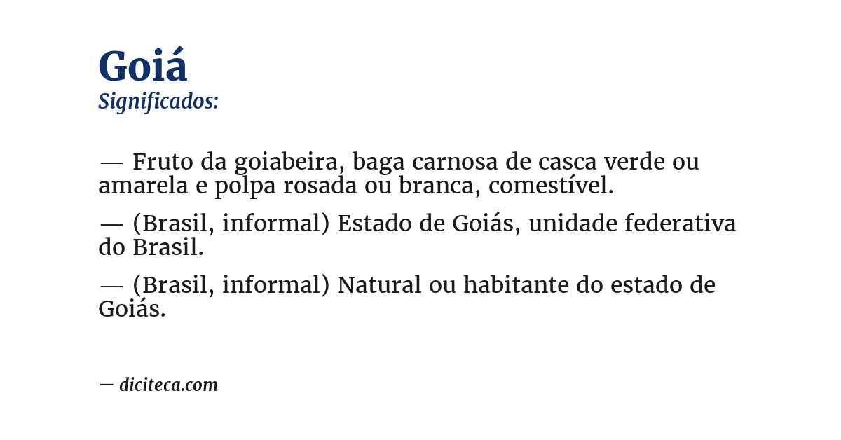 Significado de goiá