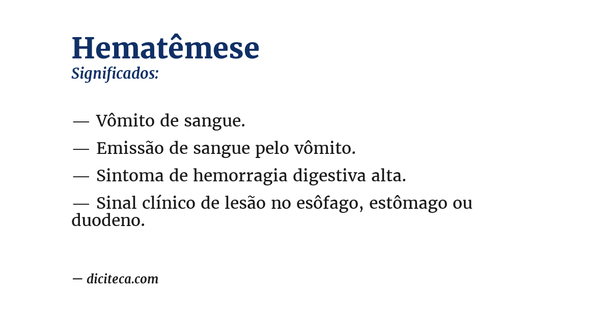 Significado de hematêmese