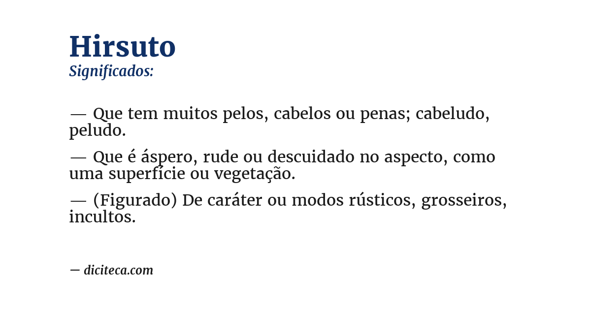 Significado de hirsuto