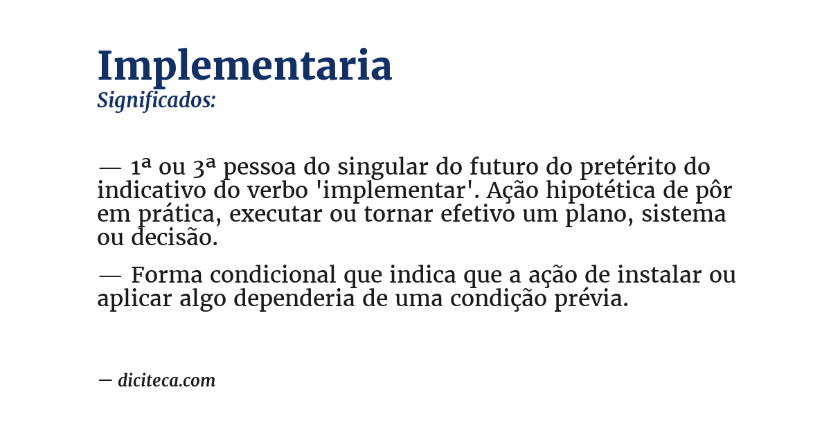 Significado de implementaria