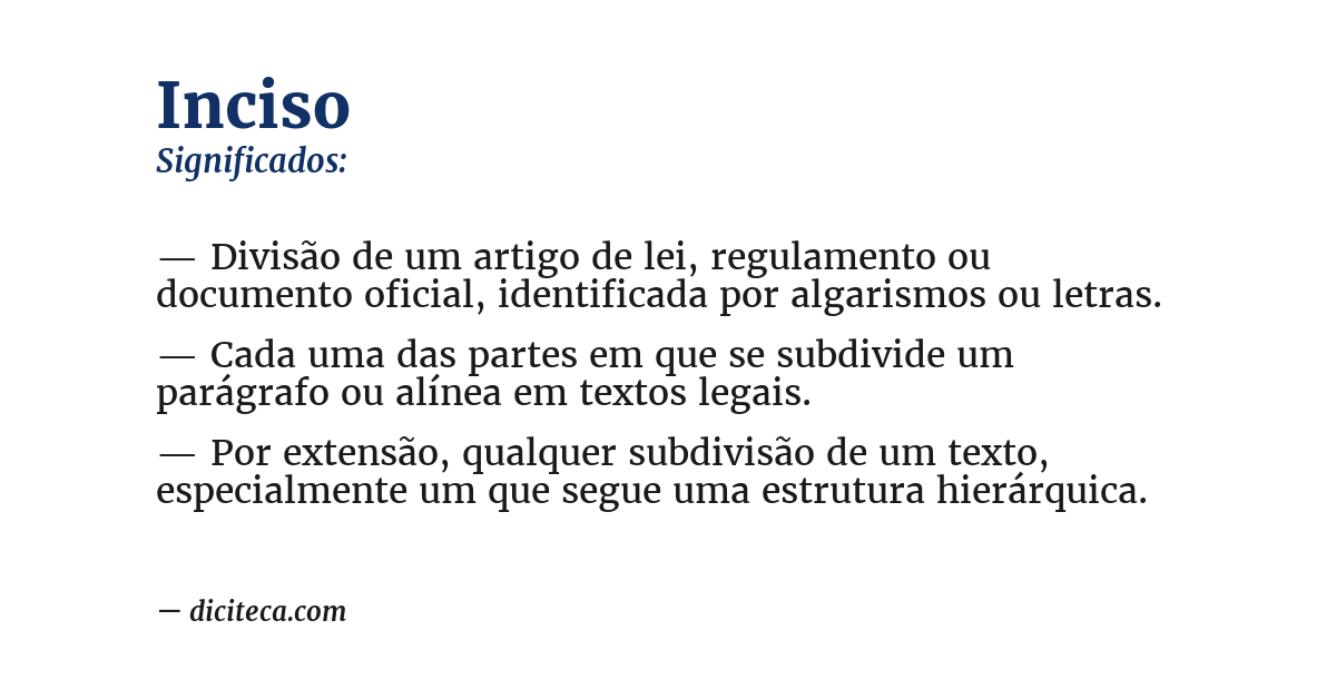 Significado de inciso