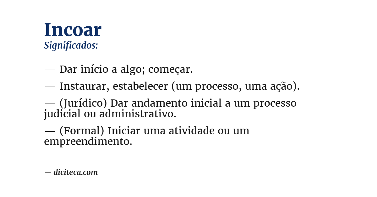Significado de incoar