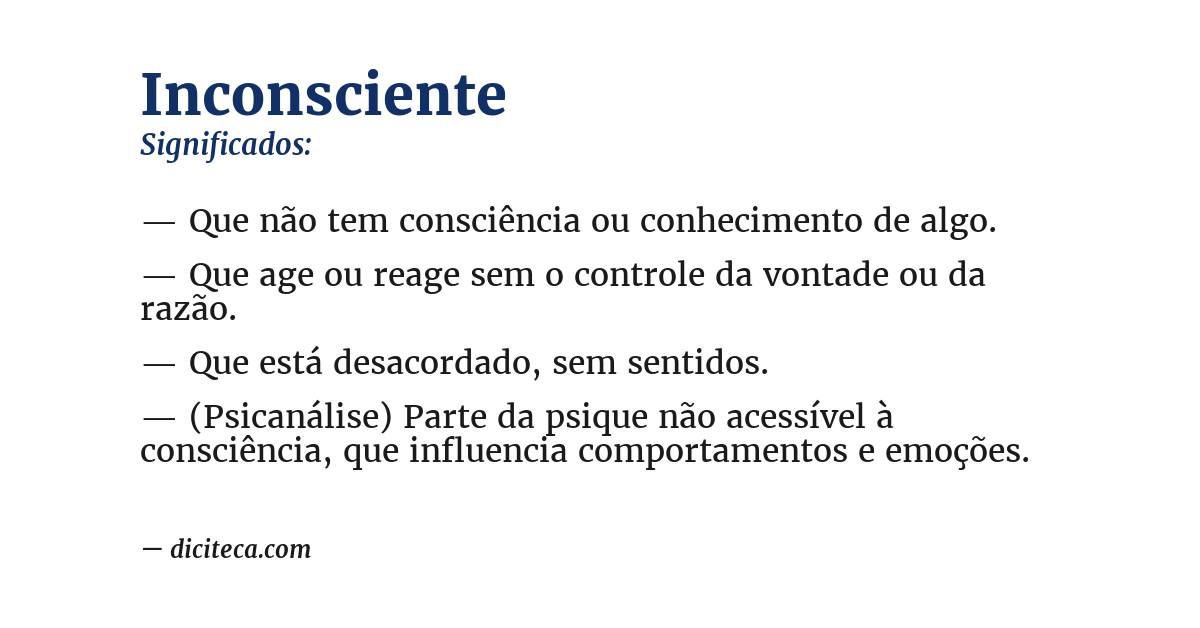 Significado de inconsciente