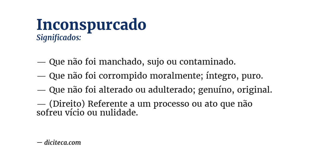 Significado de inconspurcado