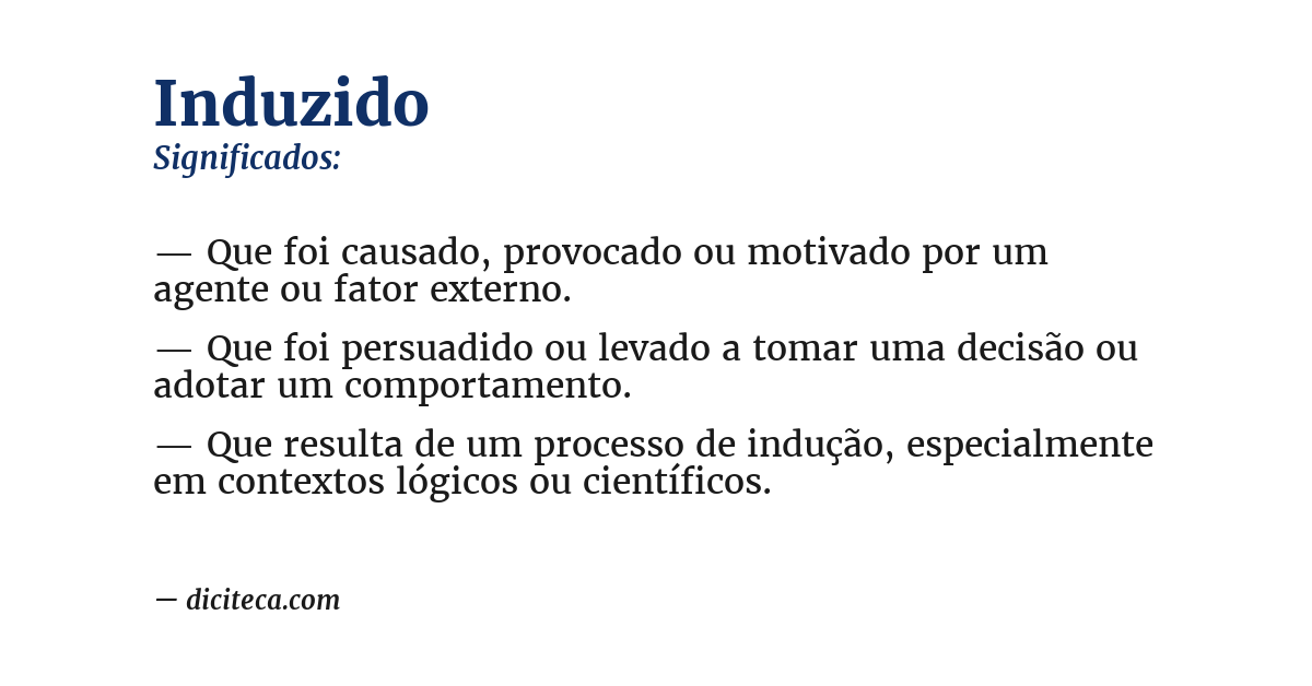 Significado de induzido