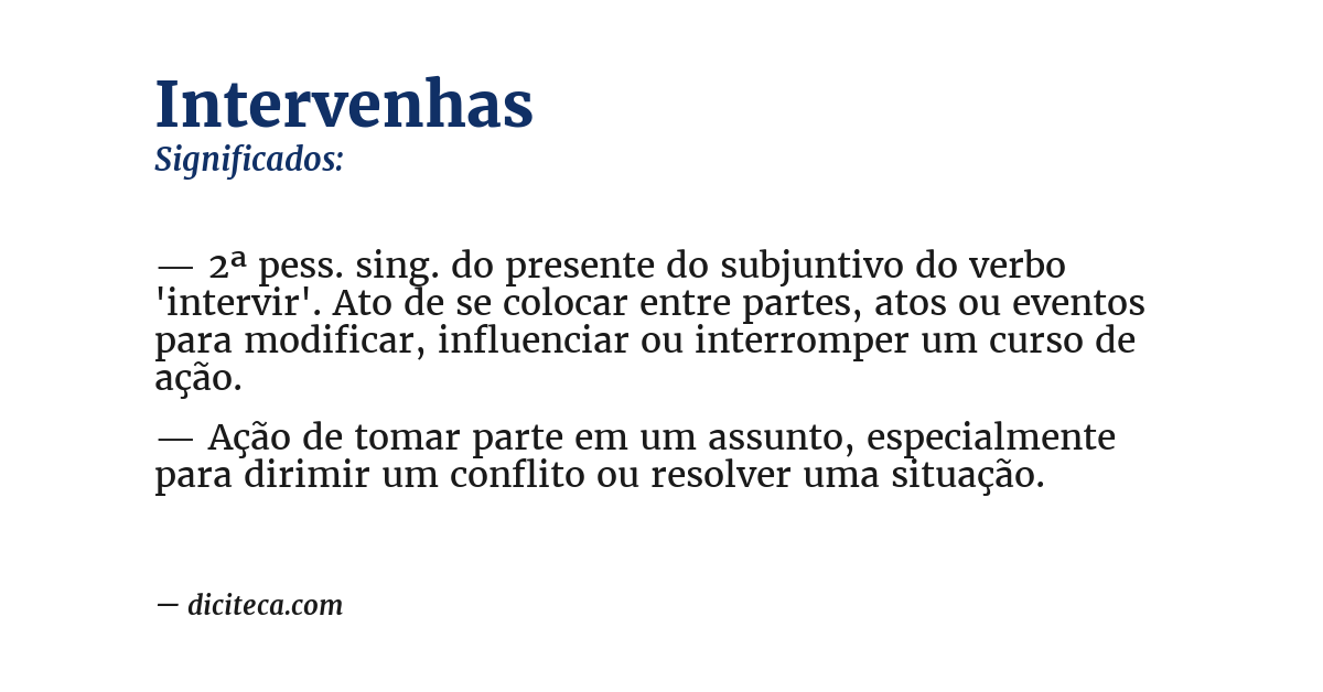 Significado de intervenhas