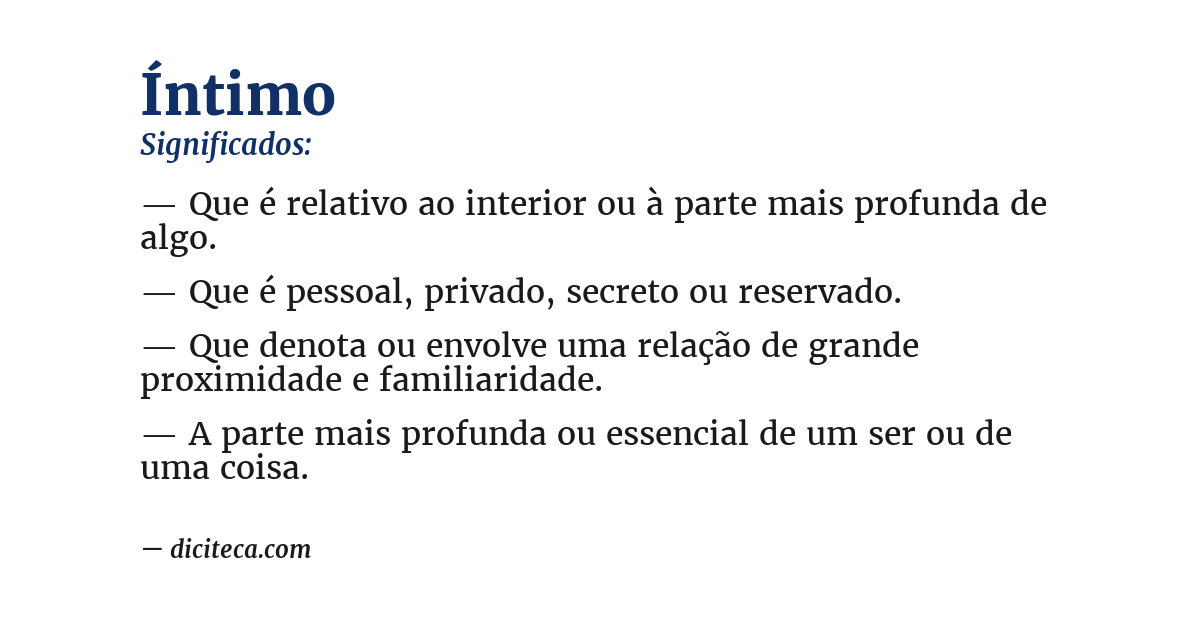 Significado de íntimo