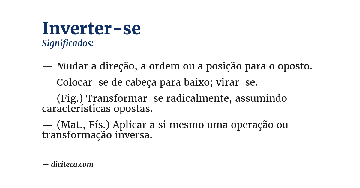 Significado de inverter-se