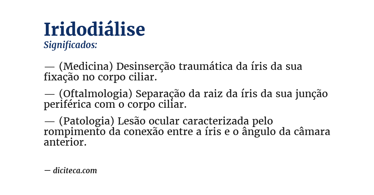 Significado de iridodiálise