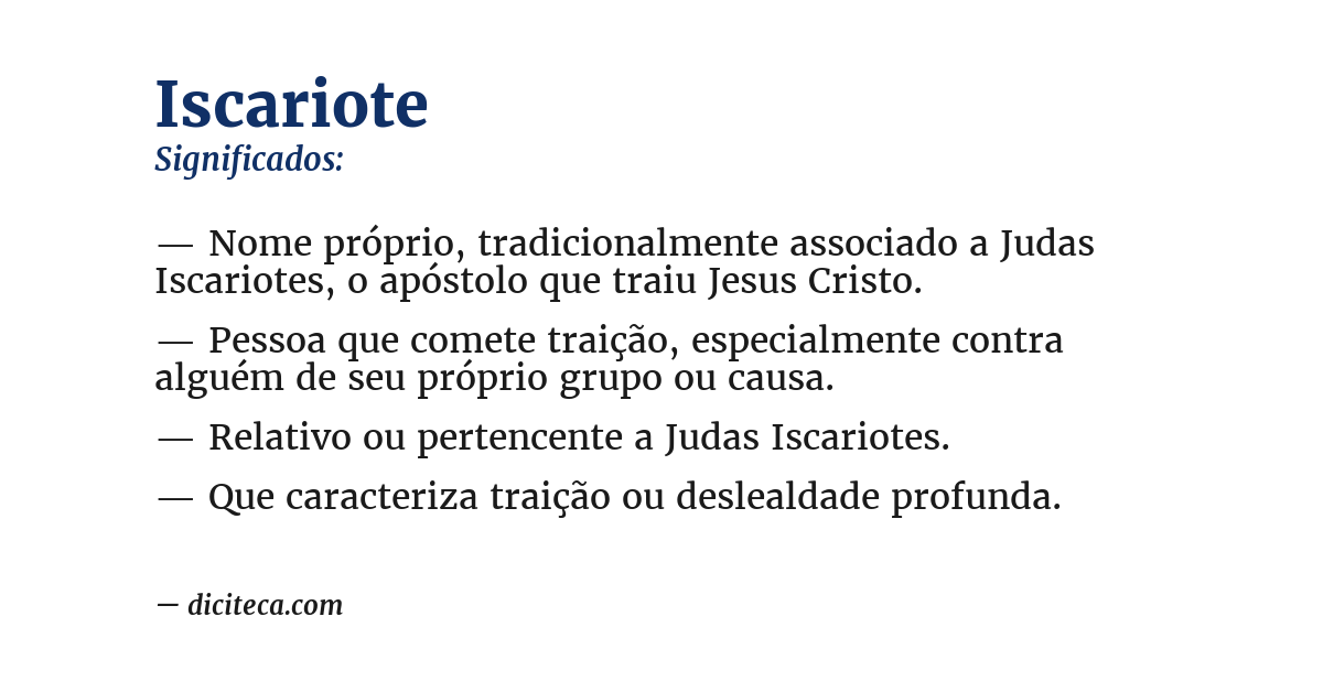 Significado de iscariote