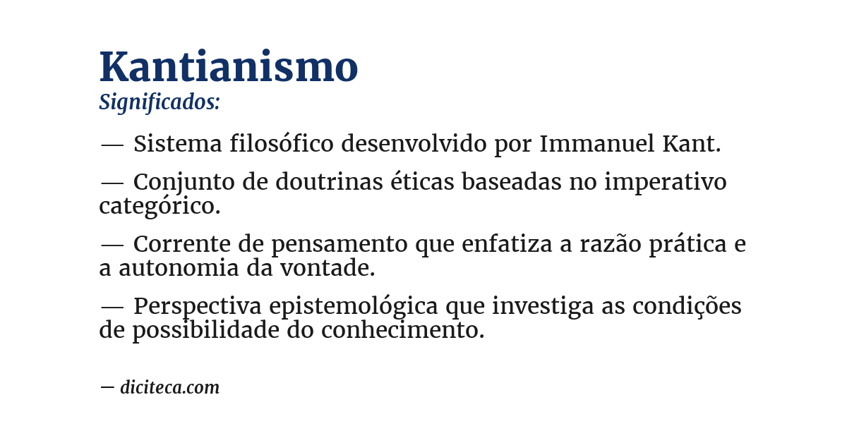Significado de kantianismo