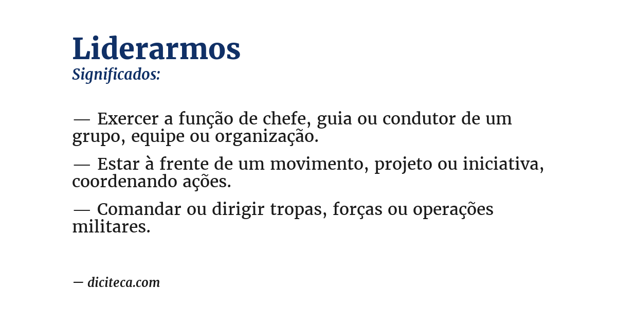 Significado de liderarmos