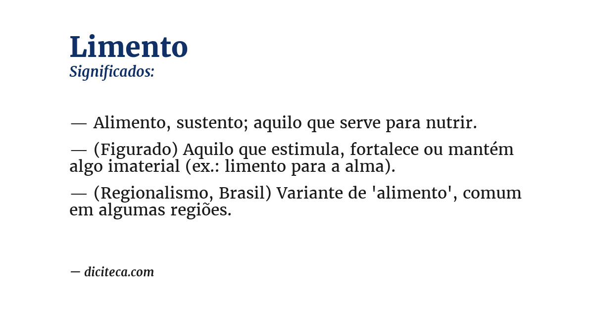 Significado de limento