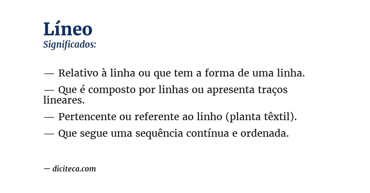 Significado de Líneo - Diciteca