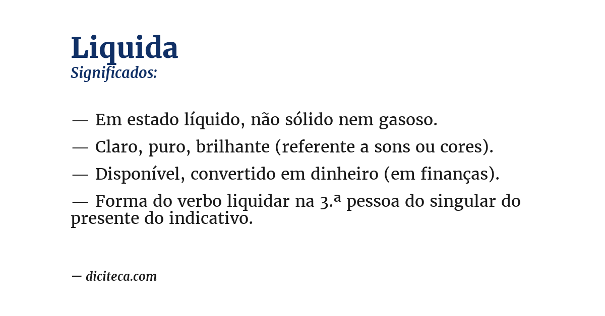 Significado de liquida