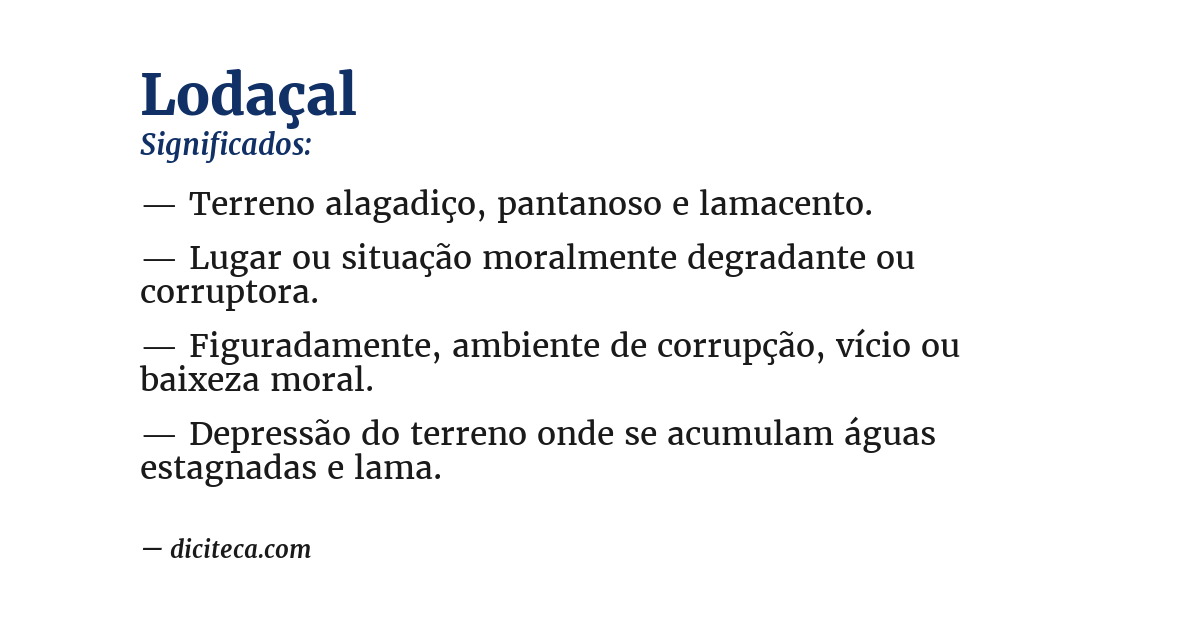 Significado de lodaçal