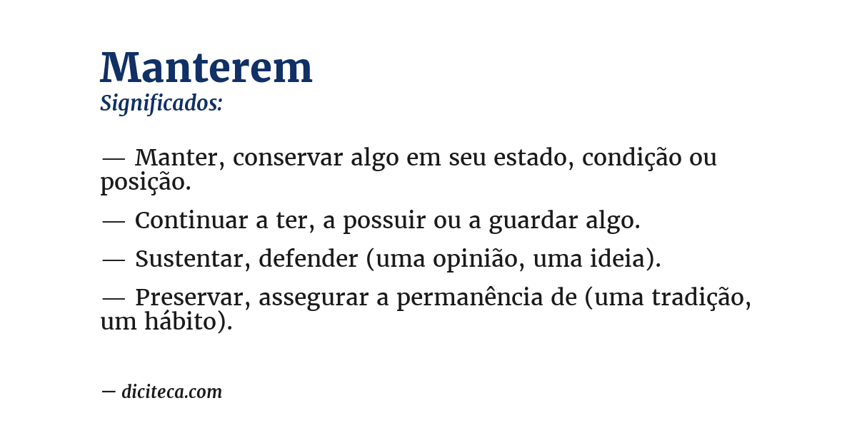 Significado de manterem