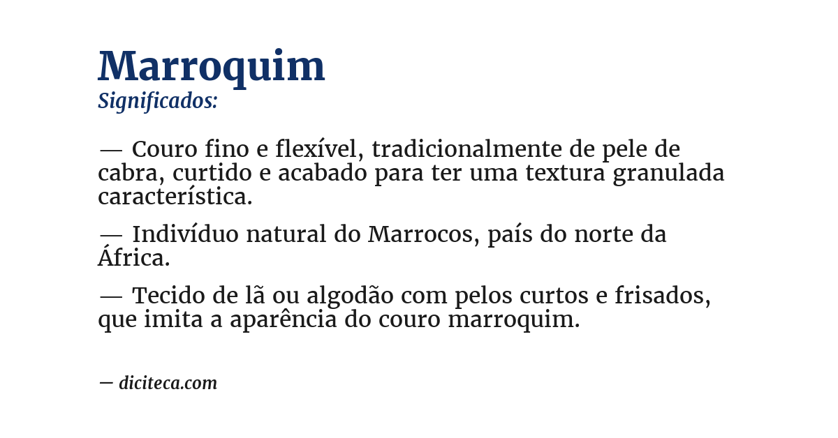 Significado de marroquim