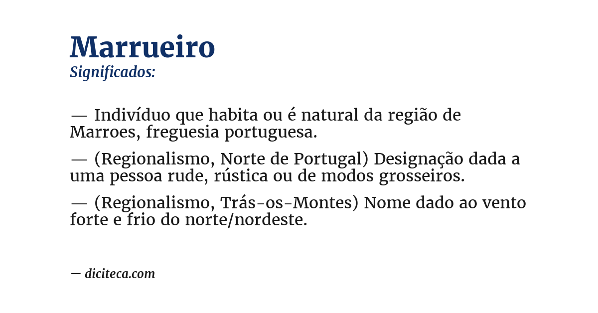 Significado de marrueiro