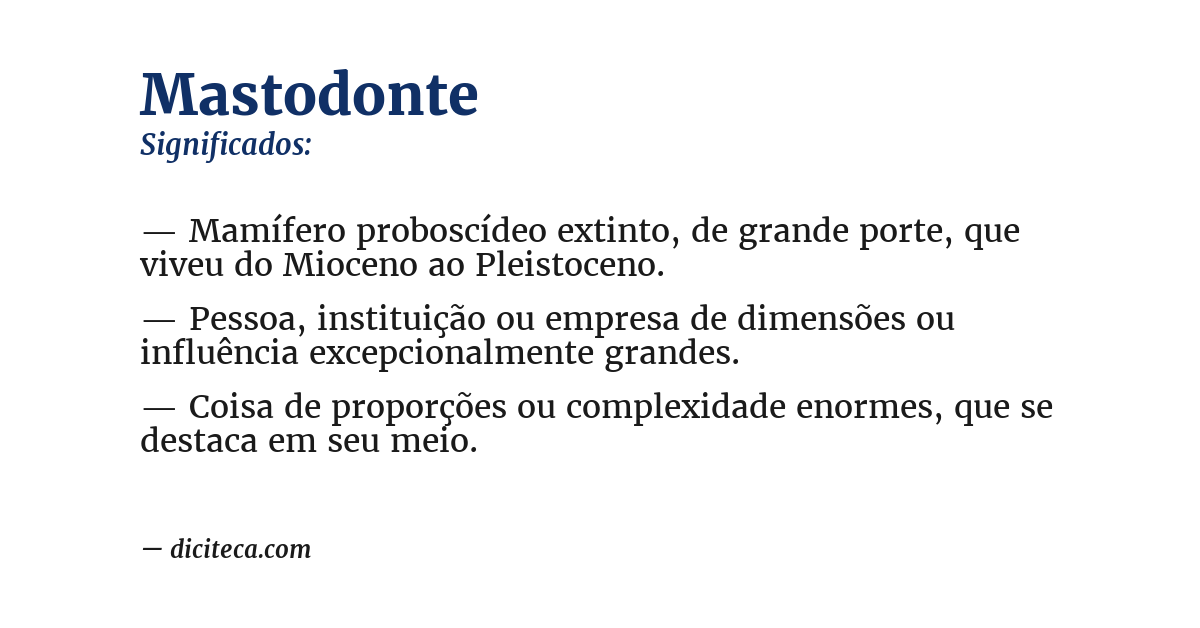 Significado de mastodonte