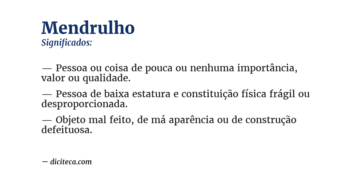 Significado de mendrulho