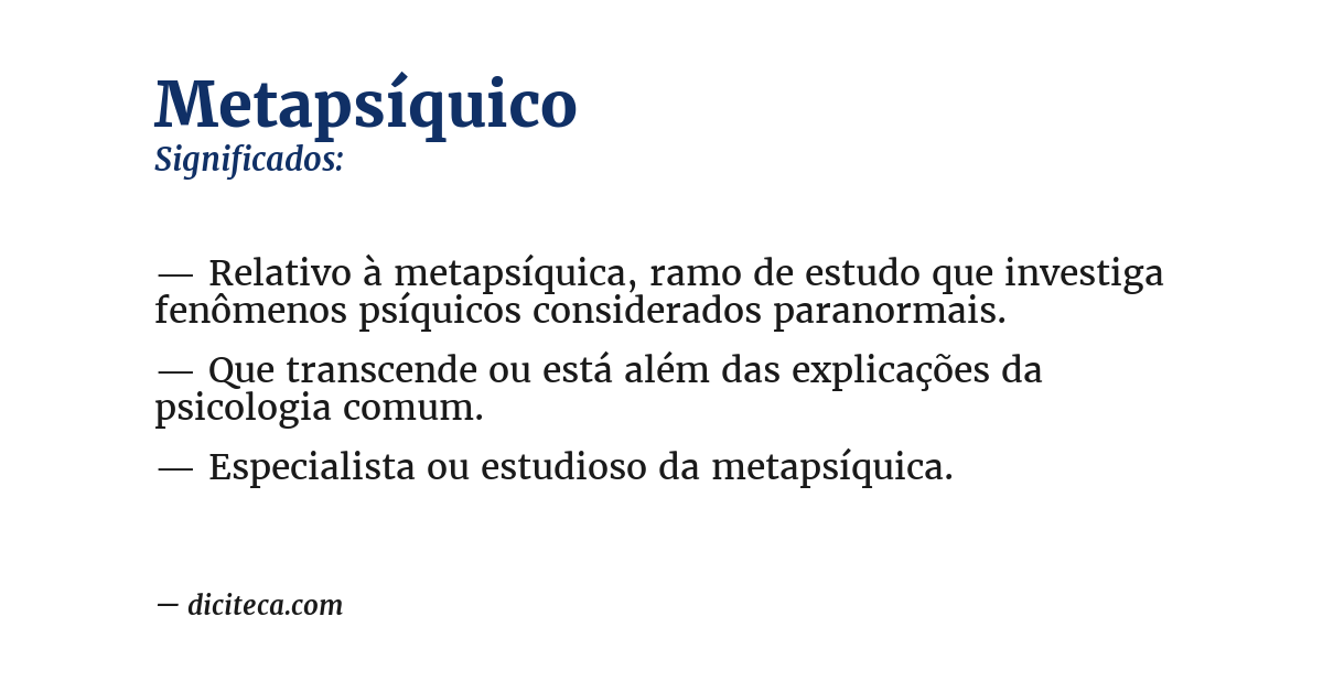 Significado de metapsíquico