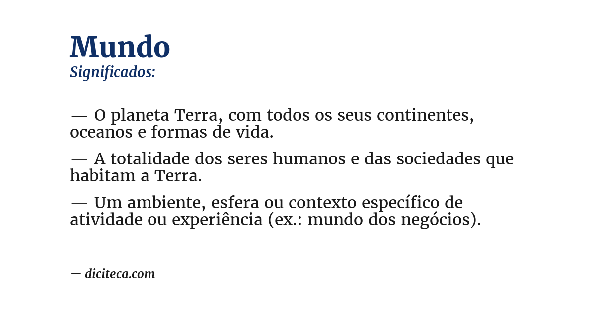 Significado de mundo