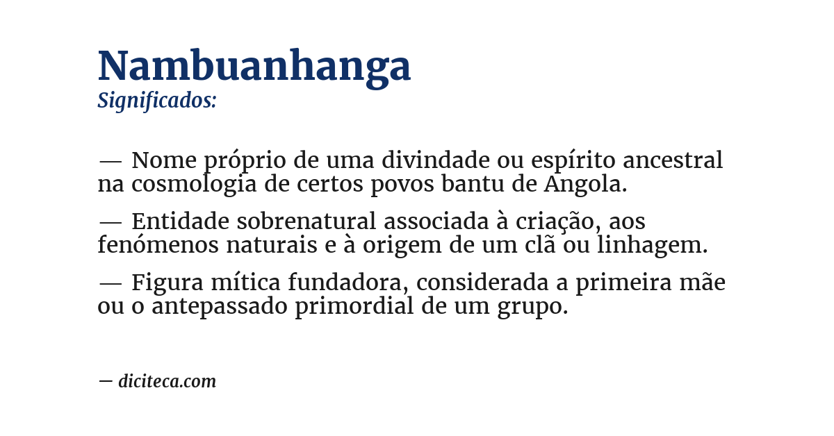 Significado de nambuanhanga