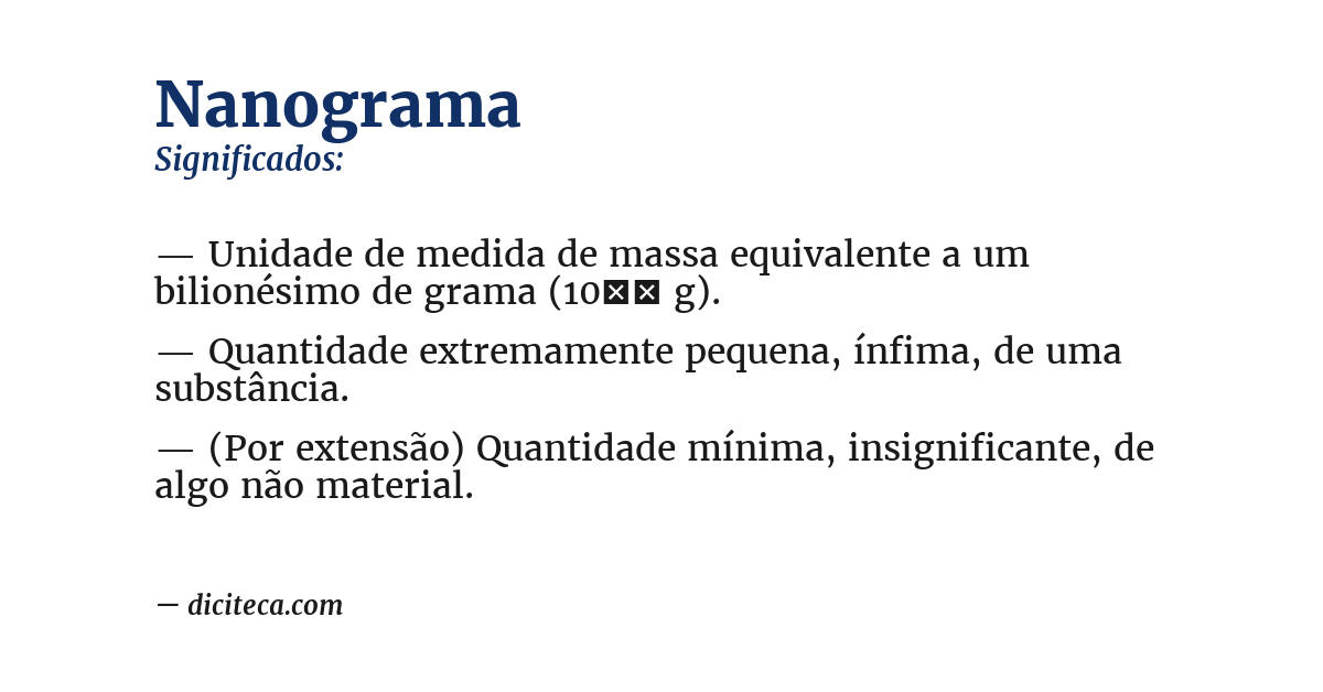 Significado de nanograma