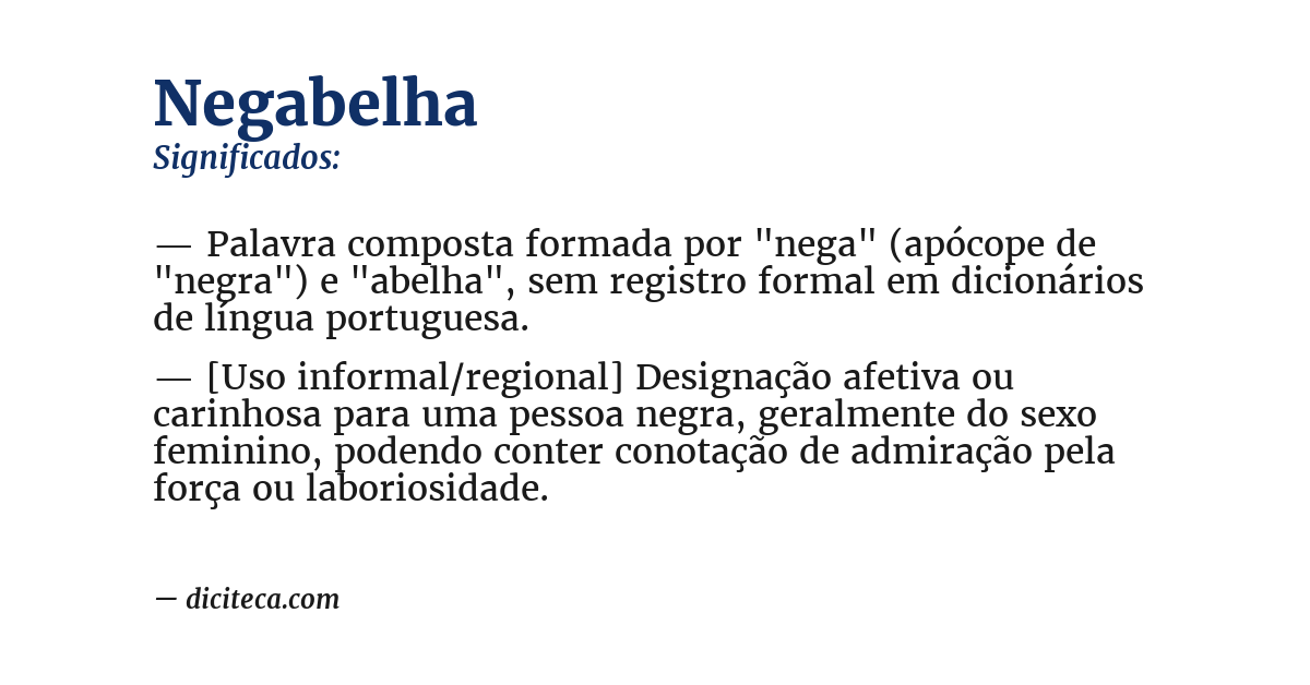 Significado de negabelha