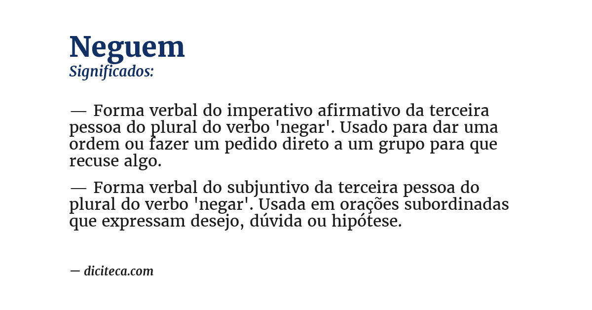 Significado de neguem