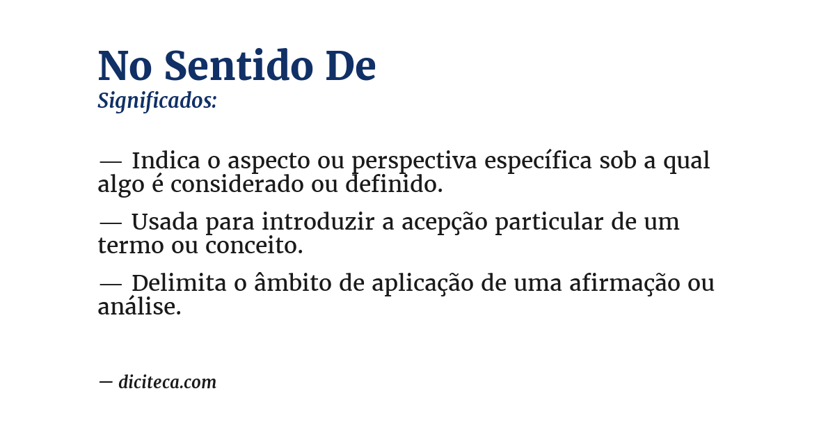 Significado de no sentido de