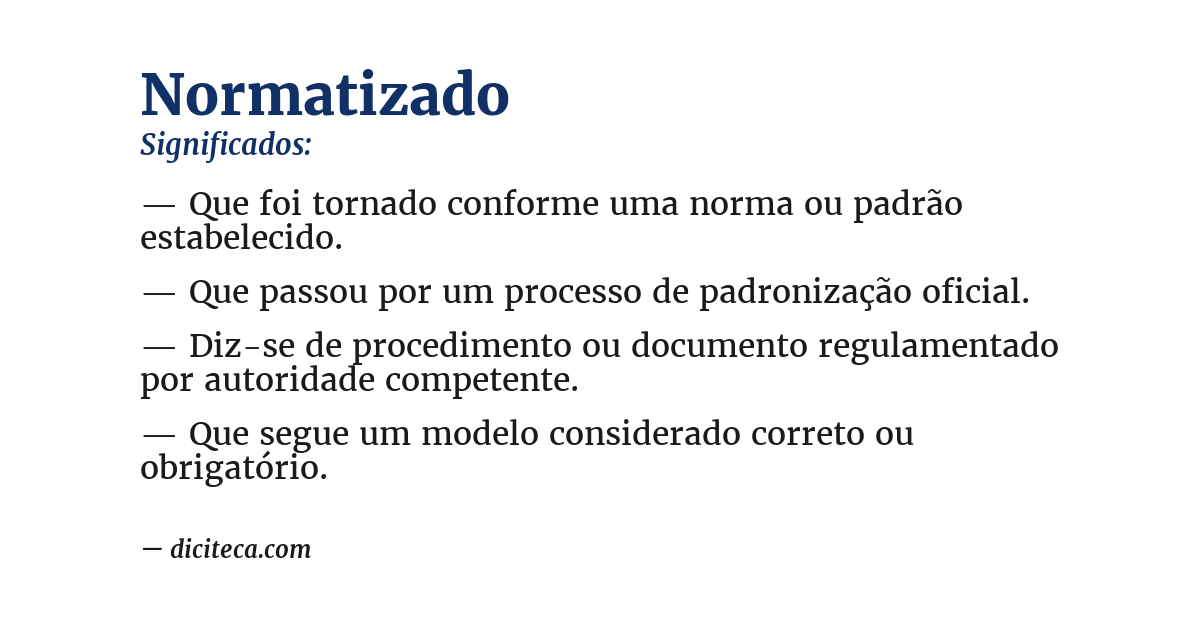 Significado de normatizado
