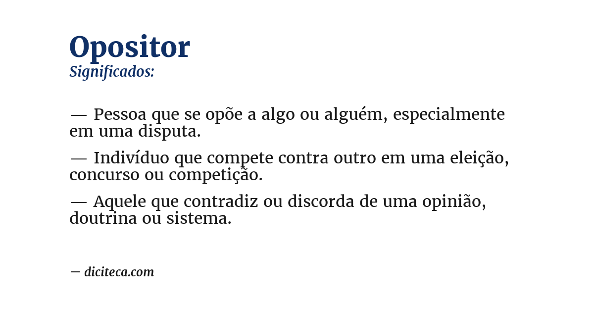 Significado de opositor