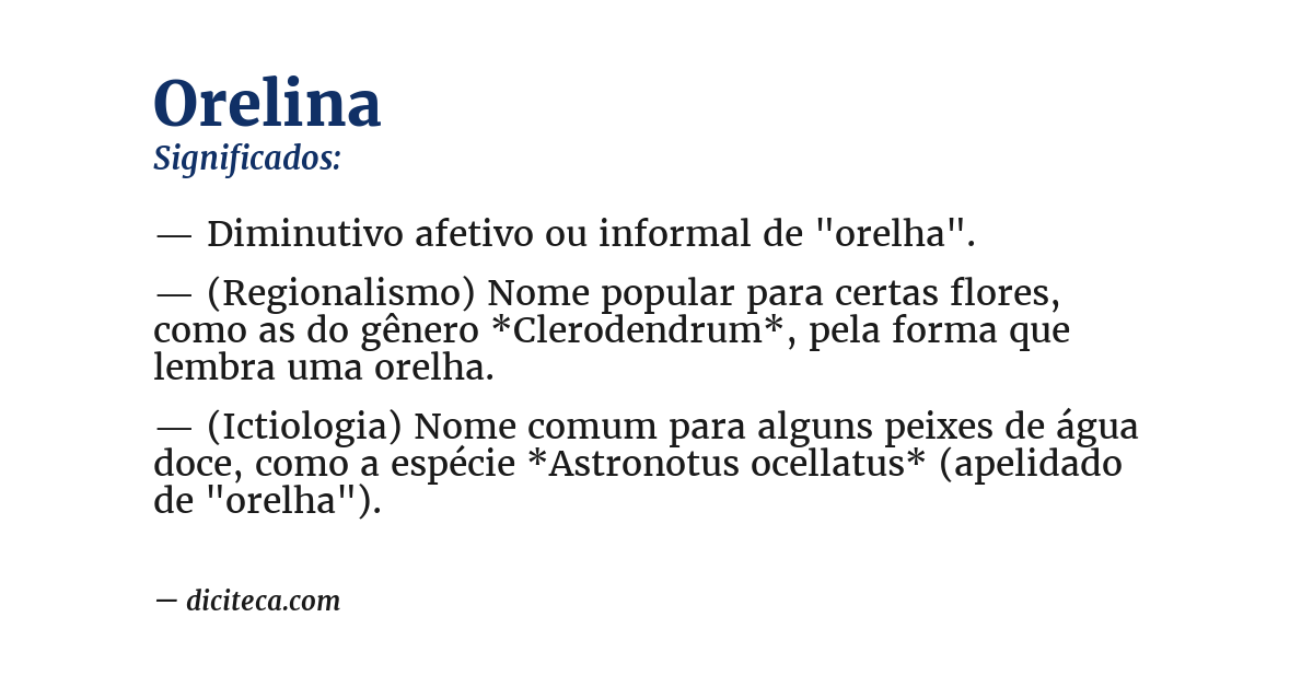 Significado de orelina