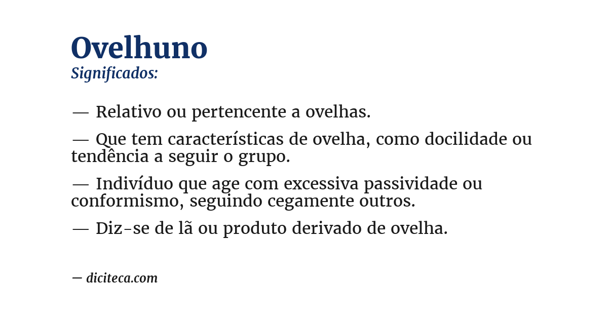 Significado de ovelhuno