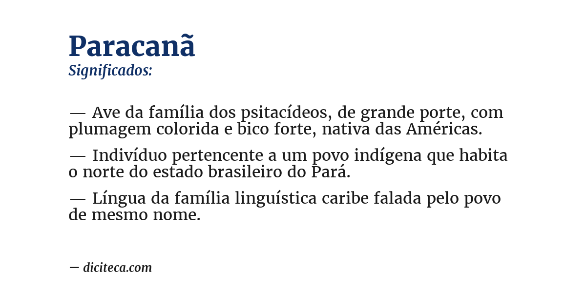 Significado de paracanã
