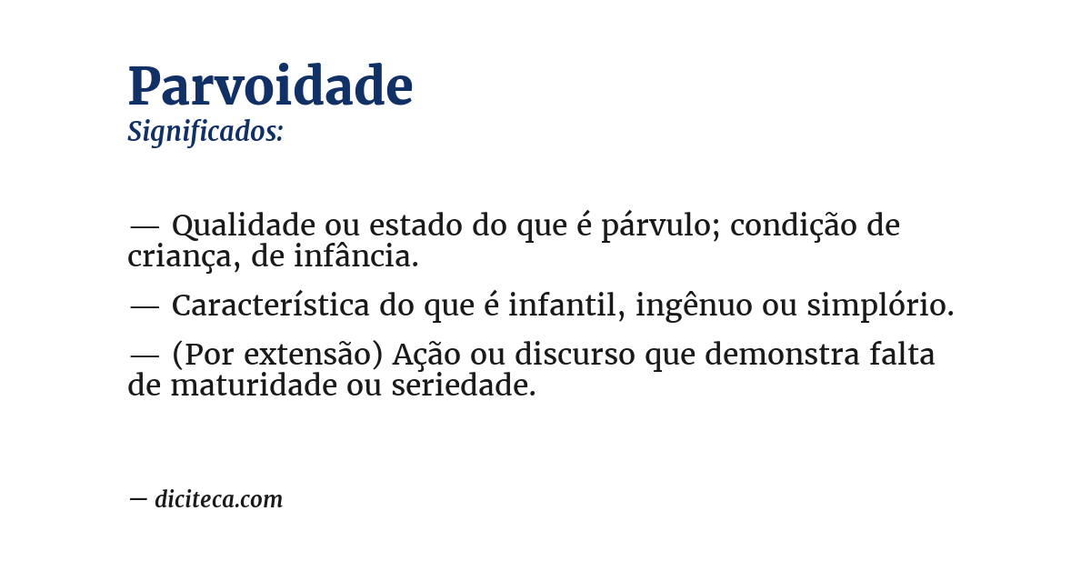 Significado de parvoidade