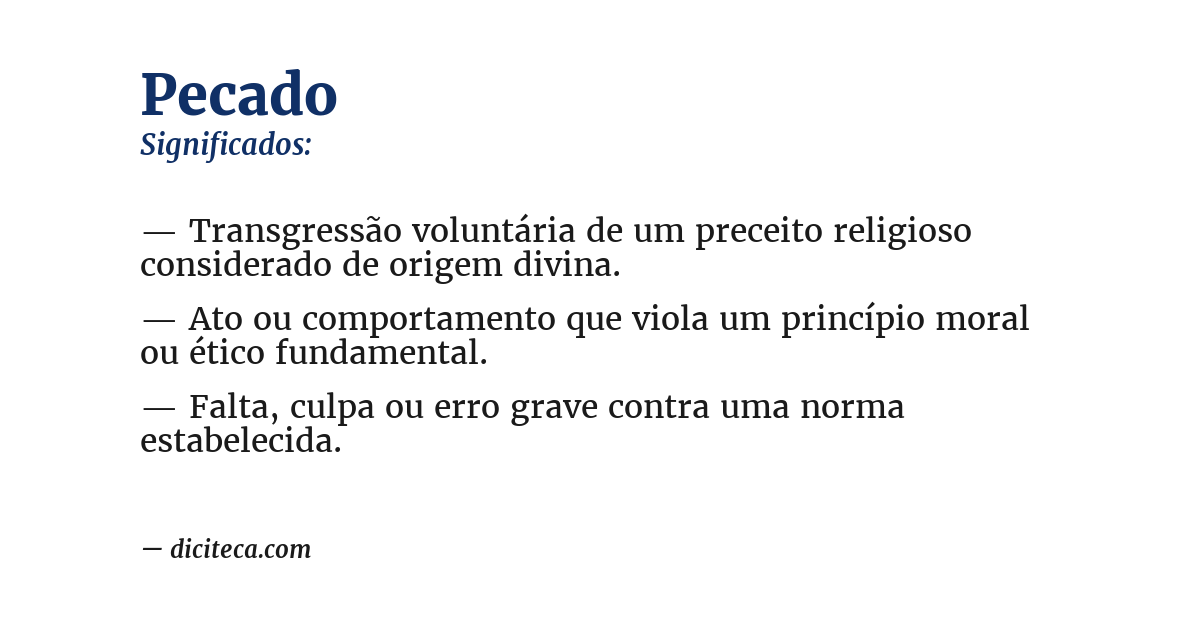 Significado de pecado