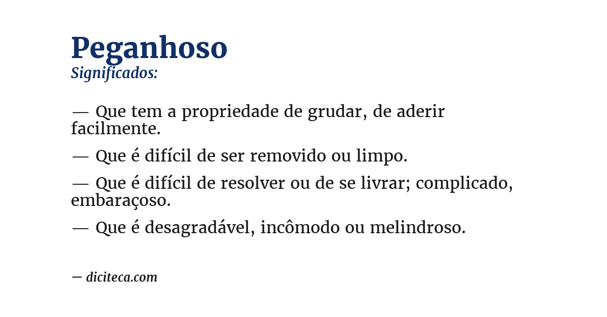 Significado de peganhoso