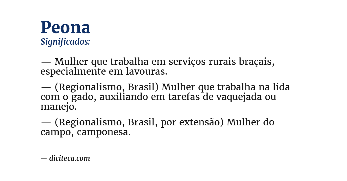 Significado de peona
