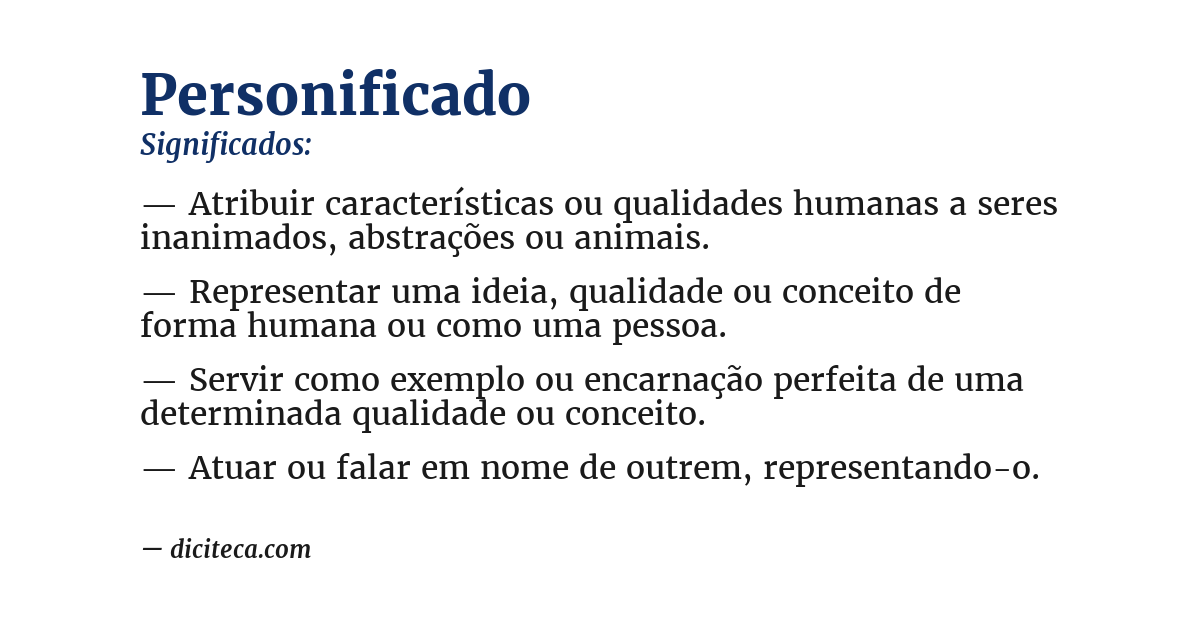 Significado de personificado
