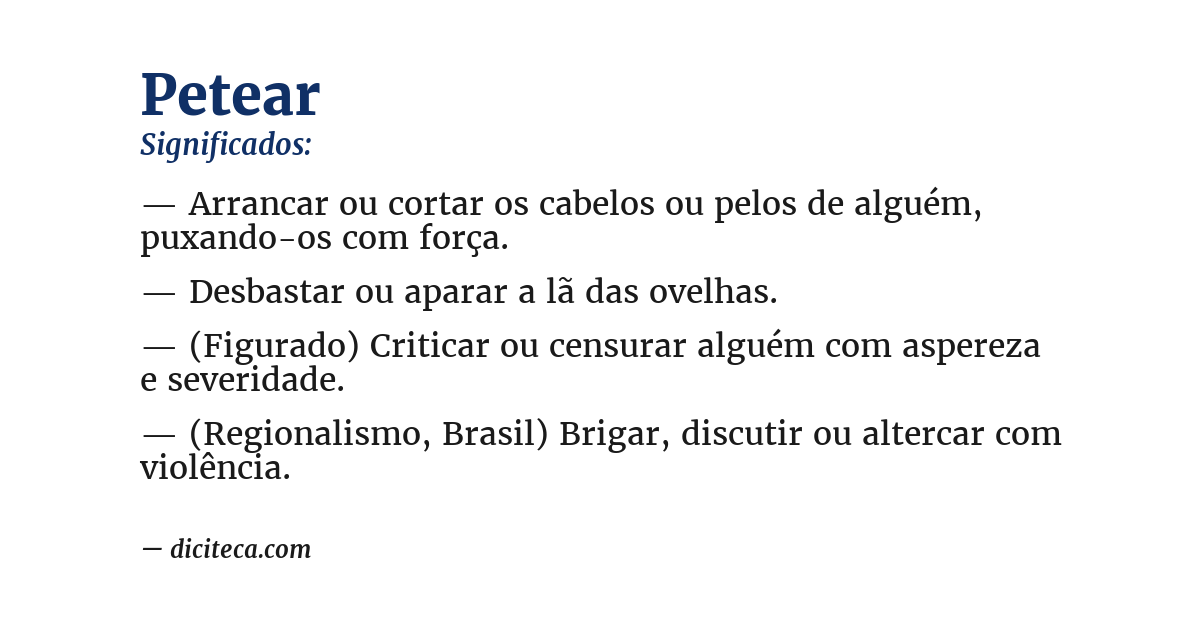 Significado de petear