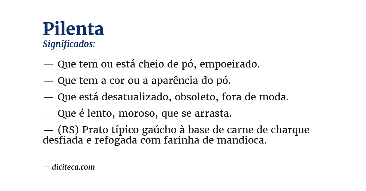 Significado de pilenta