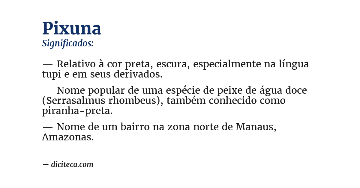 Significado de pixuna